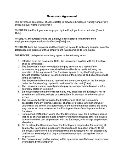 Severance Negotiation Letter Template