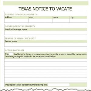 Texas Notice to Vacate