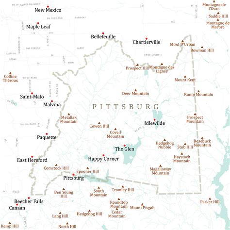 Nh Coos Pittsburg Vector Road Map Digital Art By Frank Ramspott