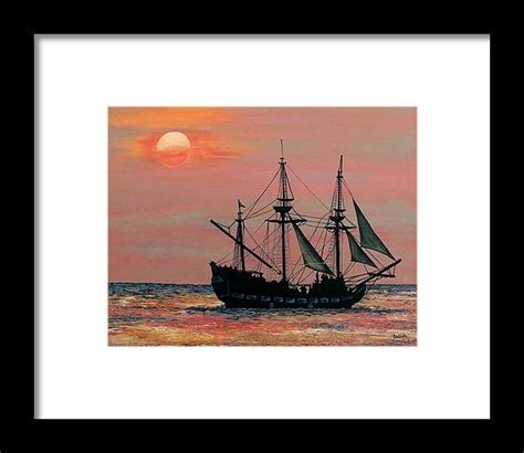 Caribbean Pirate Ship Framed Print By Susan Delain In 2021 Caribbean