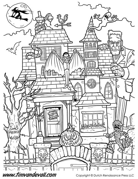 Are you looking for house coloring pages idea? Haunted House Coloring Page - Tim's Printables