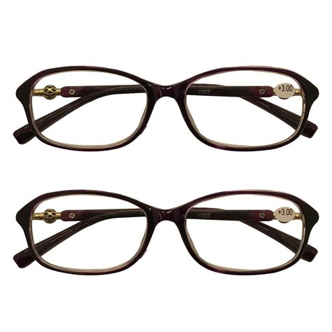 2 Packs Womens Oval Frame Reading Glasses Lightweight Classic Style Readers 100