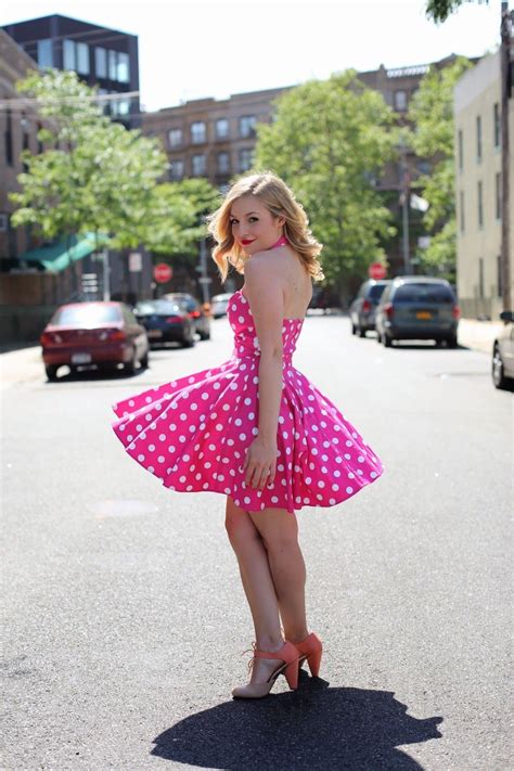 Rachmartino Pink Dots And Watermelon Retro Fashion Outfits Pink Polka Dot Dress Girly Dresses