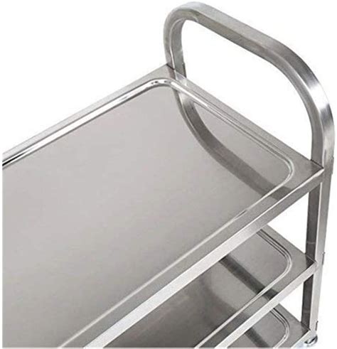 Nisorpa 3 Tier Stainless Steel Catering Trolley Wheels Utility Cart