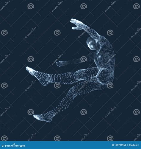 3d Man Slipping And Falling Silhouette Of A Man Fallen Down Stock