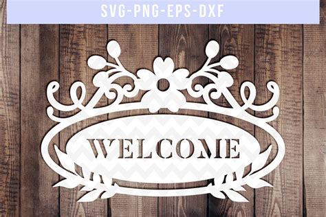 Welcome Svg Cutting File Floral Svg Leaves Svg Papercut Etsy