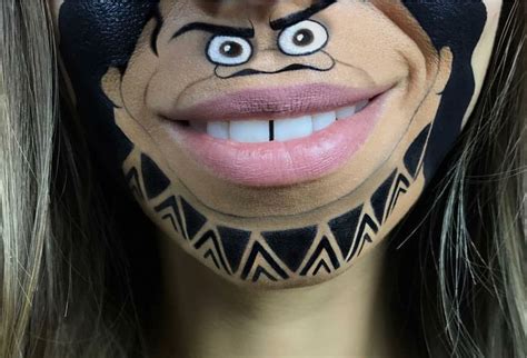 Maui Moana Movie Halloween Face Makeup Mouth Painting Face Makeup