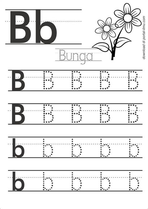 B Writing Practice Preschool Letter Worksheets For Preschool Alphabet