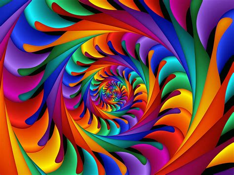 Psychedelic Rainbow Spiral By Kitty Bitty