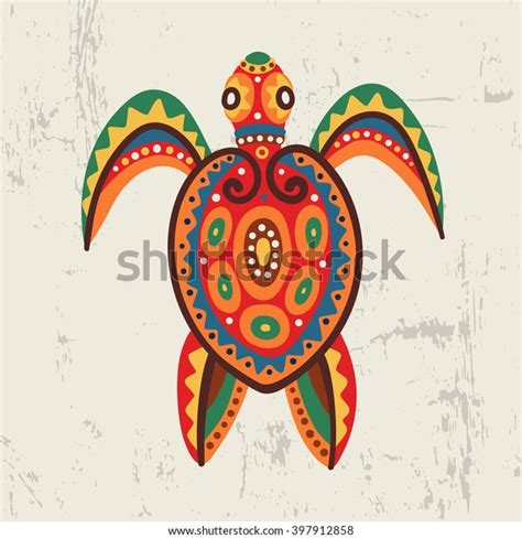 Decorative Ornamental Sea Turtle Tribal Ethnic Stock Vector Royalty