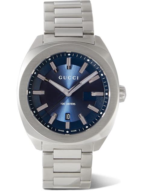 Gucci Gg2570 41mm Stainless Steel Watch In Blue Modesens