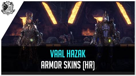 Monster Hunter World All Vaal Hazak Armor Skins Male Female HR
