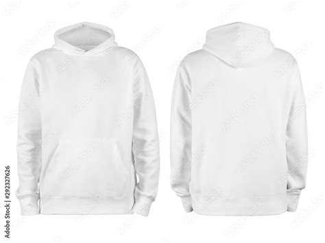 Mens White Blank Hoodie Templatefrom Two Sides Natural Shape On