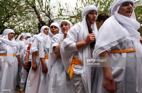 iraqi yazidis stand outside lalish temple situated in a valley near news photo getty images