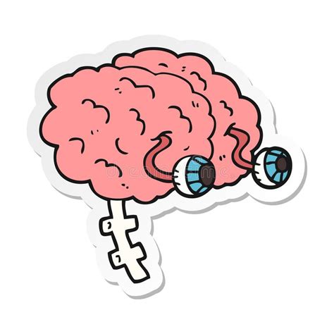 A Creative Sticker Of A Cartoon Brain Stock Vector Illustration Of