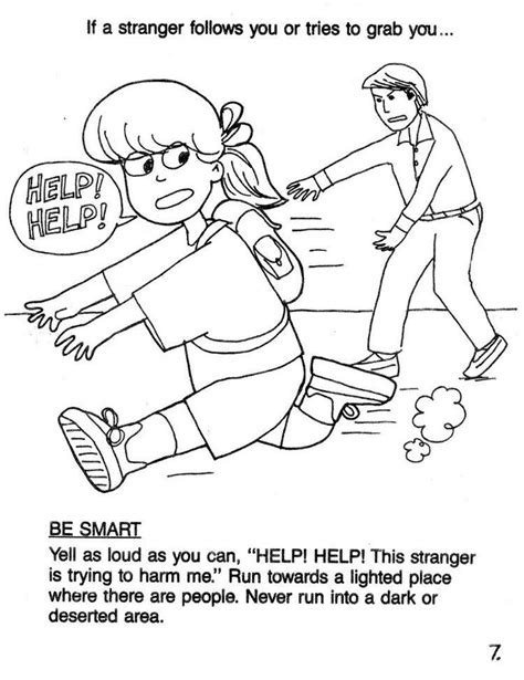 Stranger Safety Coloring Pages With Simple Drawing Coloring Pages Free