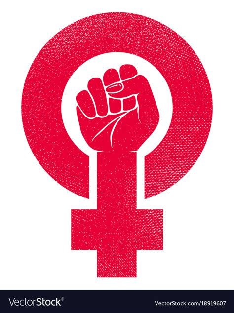 Female Gender Symbol With Raised Fist Royalty Free Vector