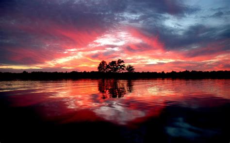 Wallpaper Landscape Sunset Sea Reflection Sunrise Evening