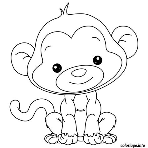 Coloriage De Bebe Singe Tout Mignon