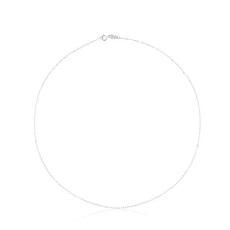 40 Cm White Gold Tous Chain Choker With Oval Rings Tous
