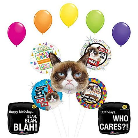 Grumpy Cat Birthday Party Supplies Who Cares Balloon Bouquet
