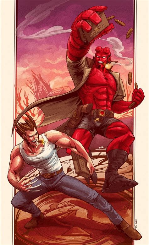 Wolverine And Hellboy 2 By Robotnicc On Deviantart Wolverine Comic