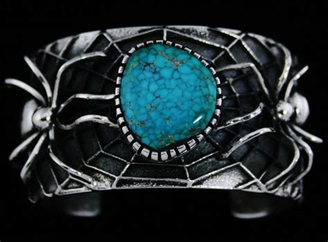 Philander Begay Lone Mountain Spiderweb Turquoise Tufa Cast Sterling