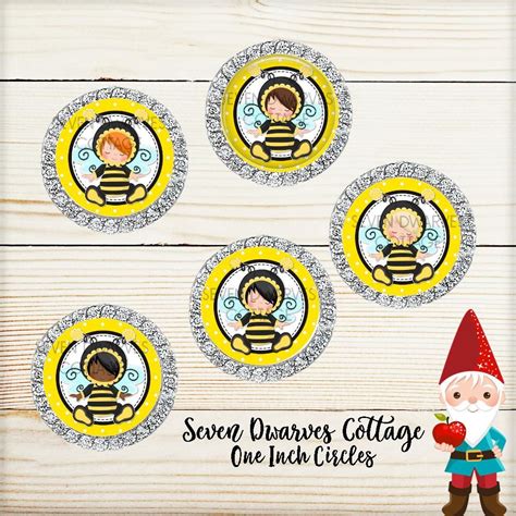 Bumble Bee Cutie Kids One Inch Circle Bottle Cap Printable Baby