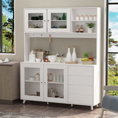 Buy Aiegle Large Kitchen Hutch Storage Cabinet Pantry Cabinets With