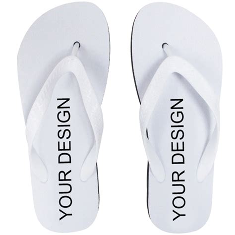 Personalized Flip Flops Two Images Size Men Large Color White