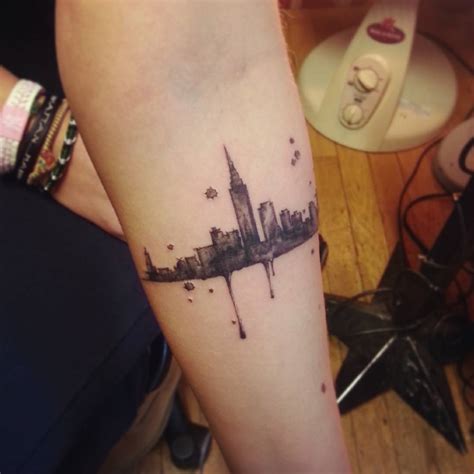 Forearm Tattoo Of New Yorks Skyline By Jay Shin