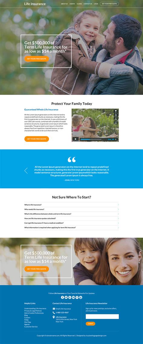 Insurance agency websites that drive business and increases revenue. family-life-insurance-resp-website-design-05 | Life Insurance Website Design preview.