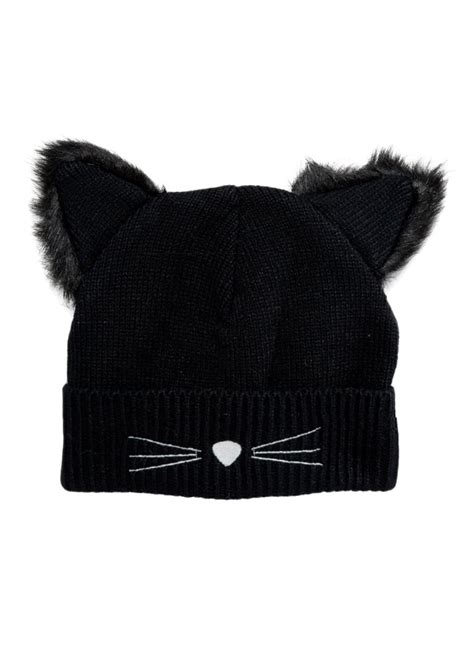 Black Cat Beanie Hat Attitude Clothing