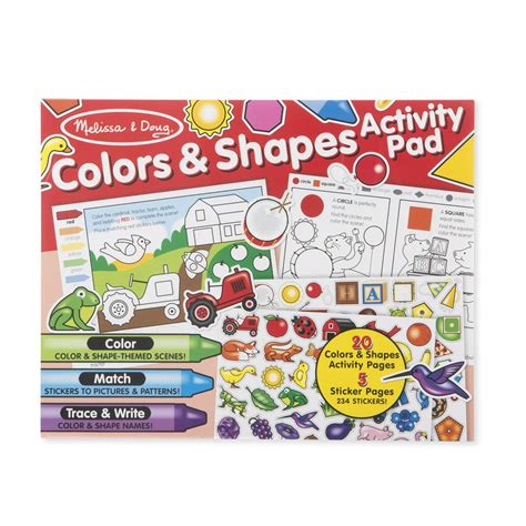 Melissa And Doug Colors And Shapes Coloring And Sticker Activity Pad