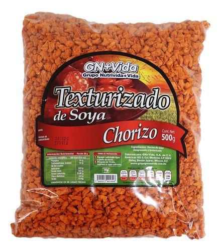 10 Texturizado De Soya Sabor Chorizo Desgrasada 500gr Envío gratis