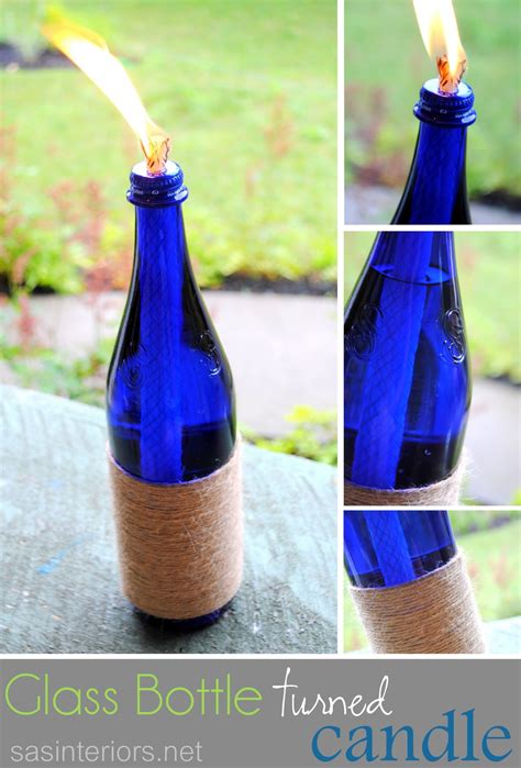 Clean the wine bottles and jars with soap and water. Glass Bottle Turned Candle - Jenna Burger Design LLC