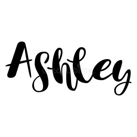 Female Name Drawn By Brush Hand Drawn Vector Girl Name Ashley Female