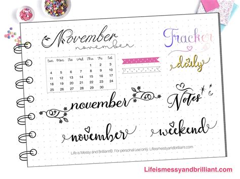 Daily, weekly, monthly and yearly page. FREE November Digital Planner Stickers