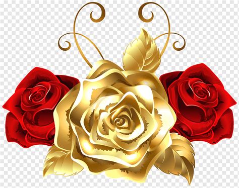 Rose Gold Yellow Gold And Red Roses Two Red And One Gold Roses