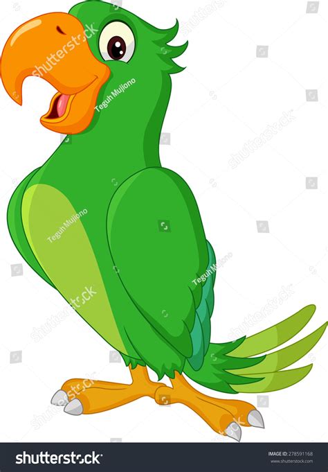 Cartoon Cute Parrot Stock Vector Illustration 278591168 Shutterstock