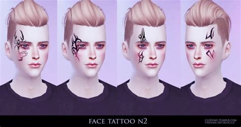 Face Tattoo N2 At Cloe Sims Sims 4 Updates