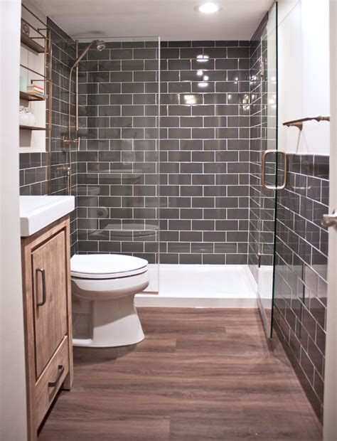 Spectacular color variations across the canvas and a matchless tile like print position the potterton in a league of its own! Cozy & Sophisticated Basement Kitchen and Bathroom - Transitional - Bathroom - Chicago - by CHAD ...