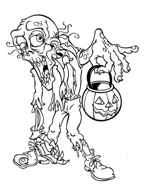 An extensive selection of drawings to print and color so you can make free coloring books for your kids! Halloween Scary Monster Coloring Page : Coloring Sky