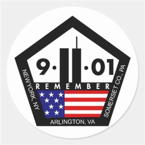 9 11 Never Forget Always Remember Classic Round Sticker