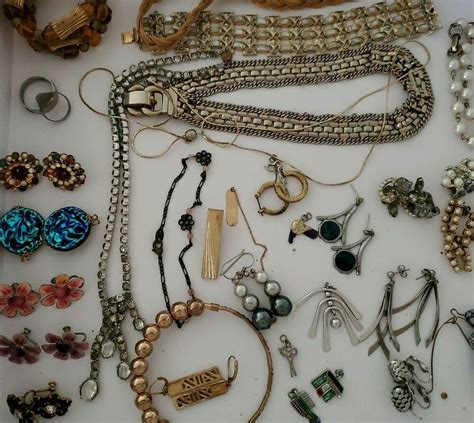 Vintage Junk Drawer Jewelry Lot Craft Repair Wear 24 Pcs Plus Lot All