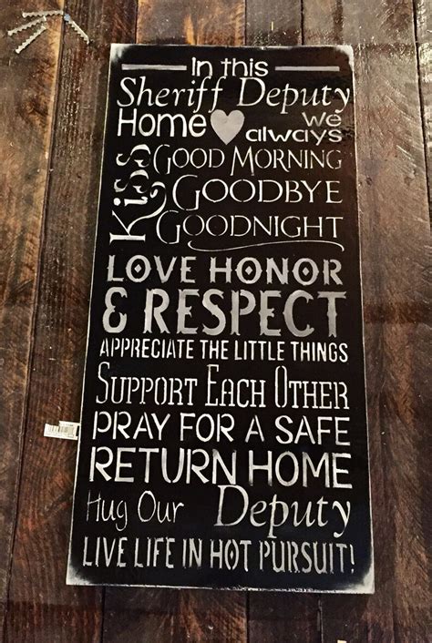 Sheriff Deputy Home Sign Handpainted Solid Wood Sign Poly Etsy