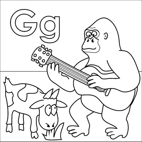 Coloring book with colored markers for kids. Letter G coloring page - Coloring Pages 4 U