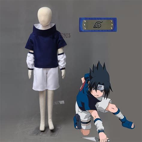 Athemis Naruto Uchiha Sasuke Cosplay Costume And Blue Headband Custom