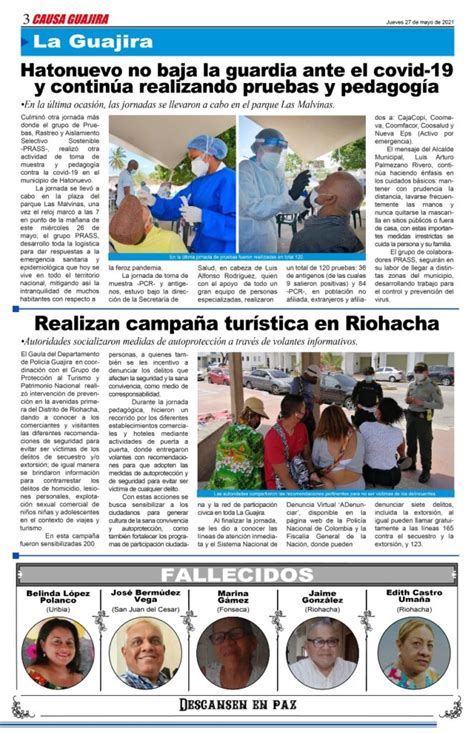 Nuestra Edición De Hoy Jueves 27052021 Causa Guajira