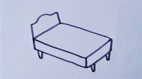 How To Draw A Bed Easy Drawing Step By Step Bed Outline Drawing